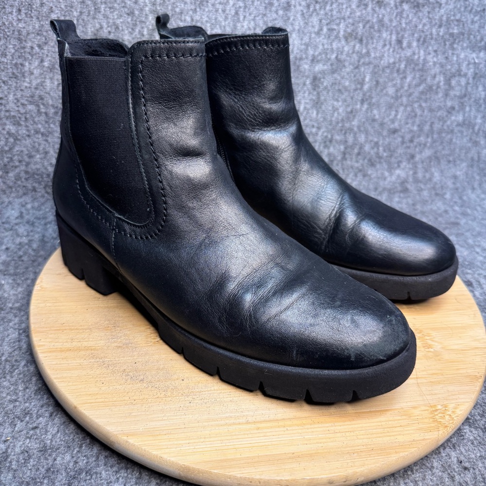 Gabor Black Leather Ankle Chelsea Boots